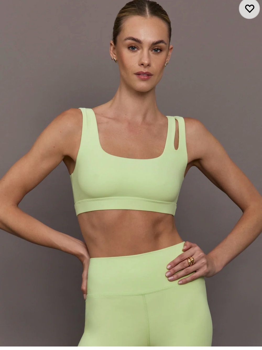 Carbon38 Light neon Green « matcha » Cutout Bra in Melt